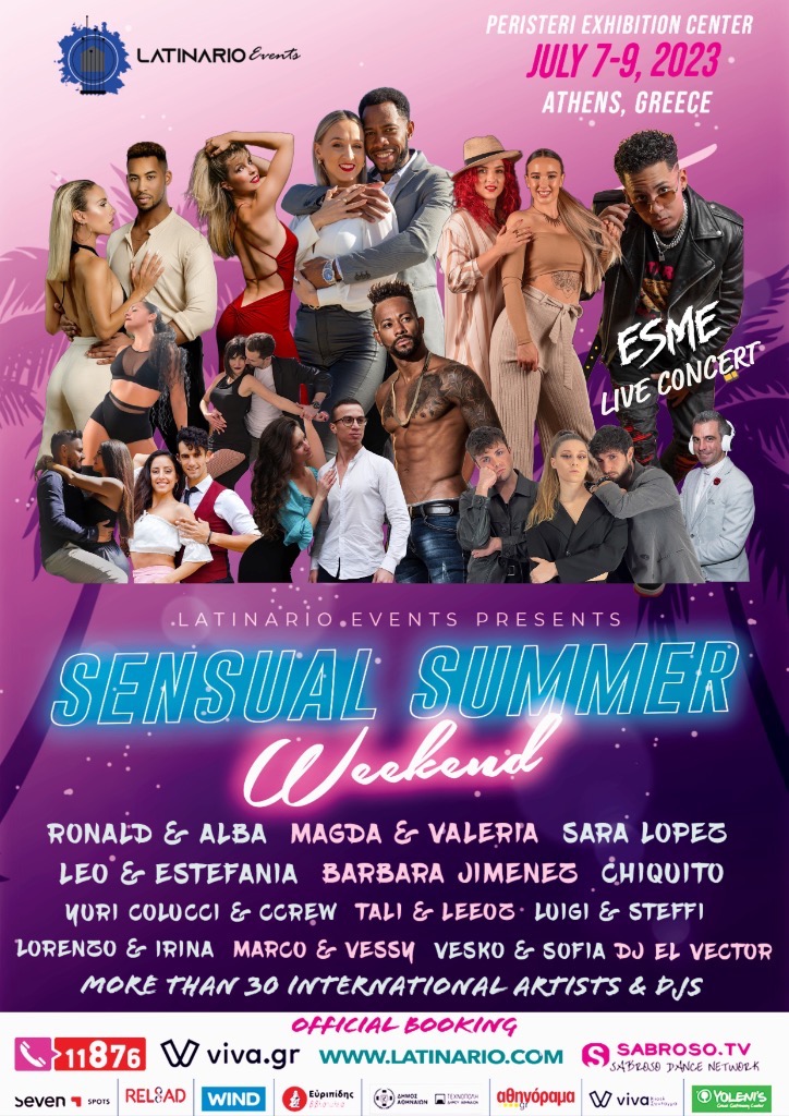 Sensual Summer Weekend 7-9 July 2023 in Athens + ESME LIVE by Latinario