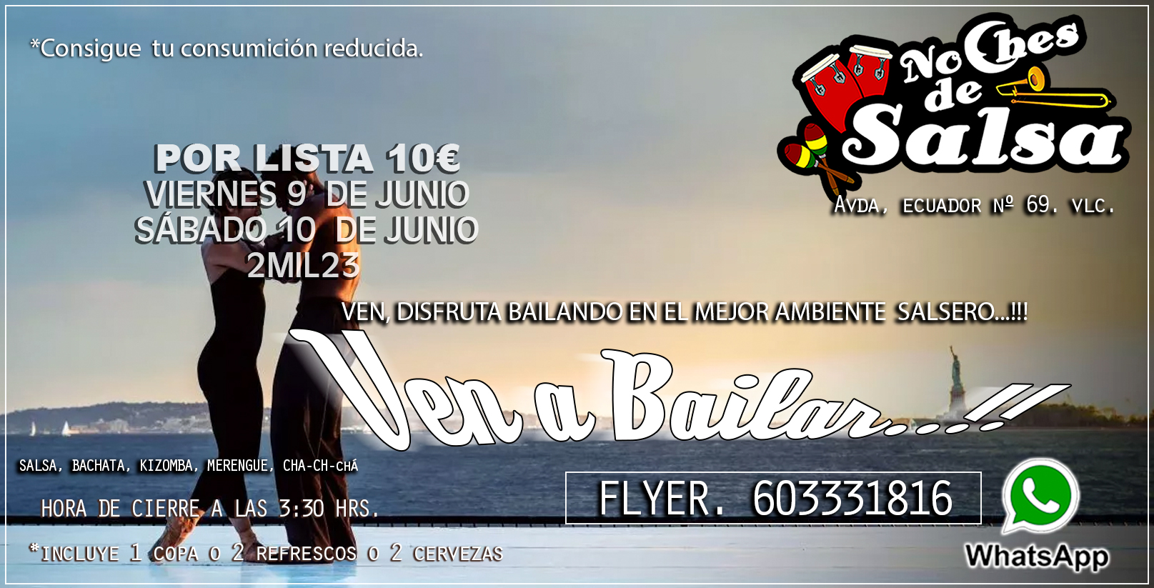 Noches de Salsa: Entrada reducida 10€. 9 Y 10 JUNIO